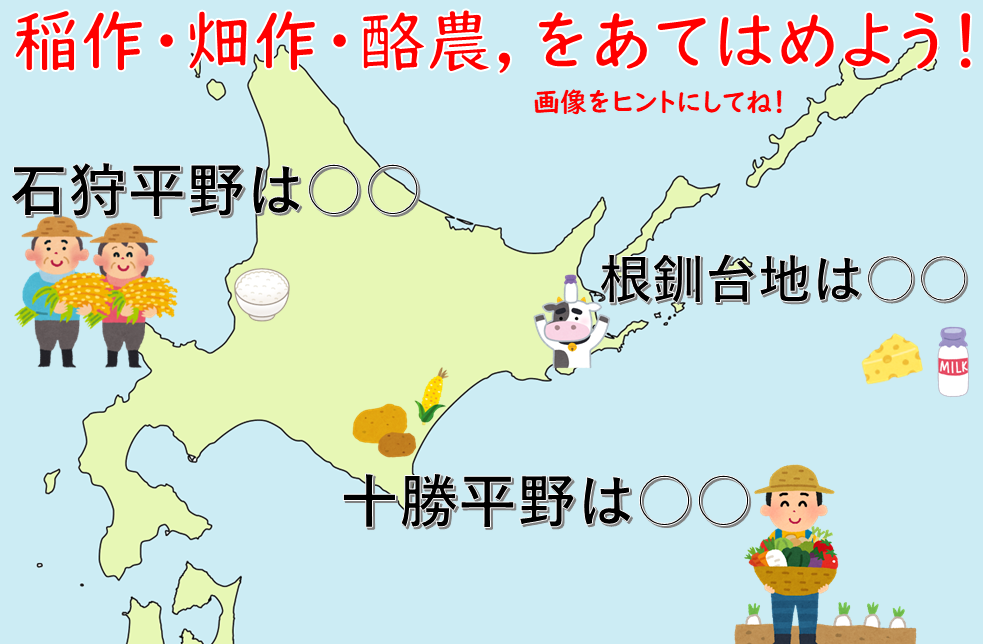 北海道の農業クイズの問題画像