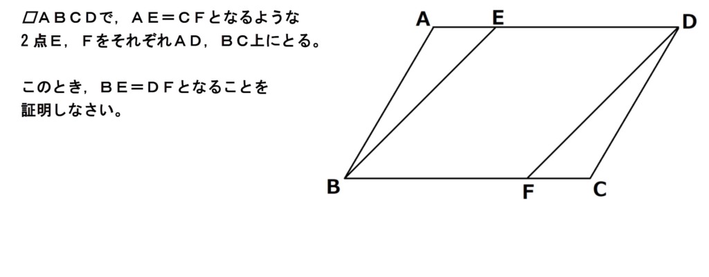 平行四辺形の証明問題の画像