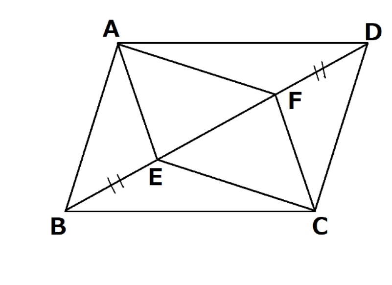 平行四辺形を使った証明問題の例題画像