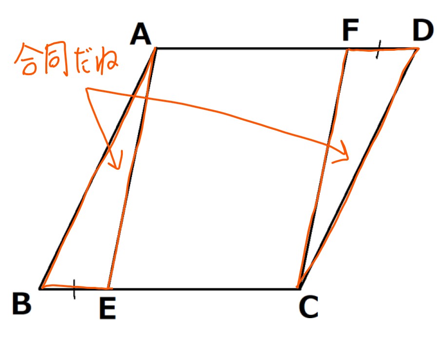 平行四辺形を使った証明問題の別解の画像
