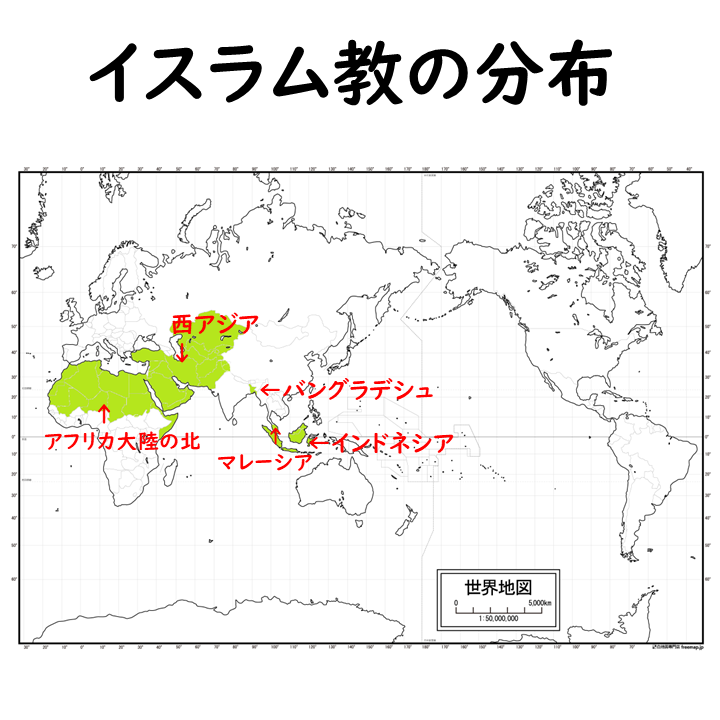 イスラム教の分布の画像