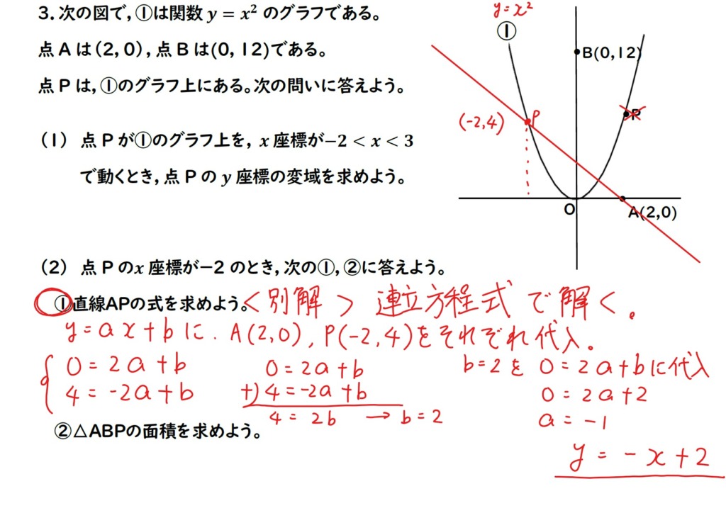 連立方程式で解く方法の解説画像