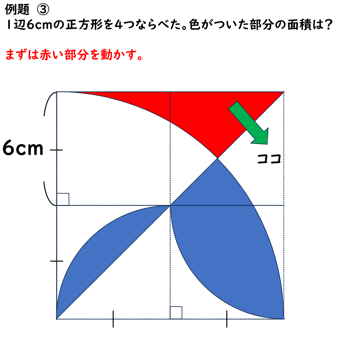 おうぎ形の面積の求め方の解説