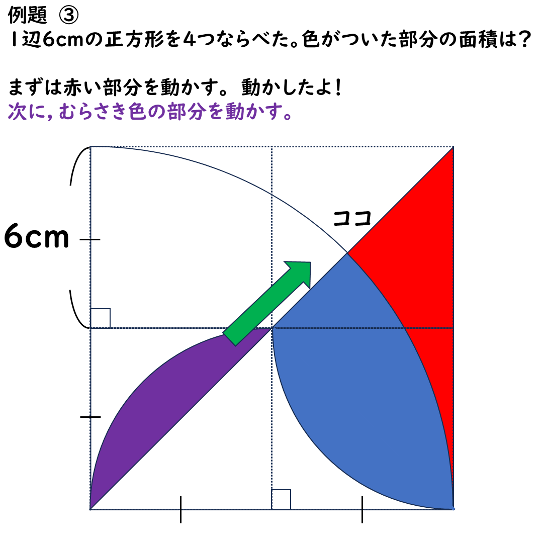 おうぎ形の面積の求め方の解説