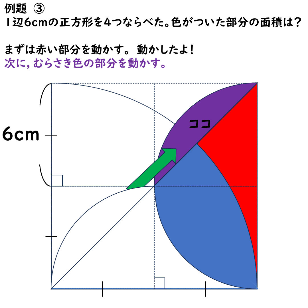 おうぎ形の面積の求め方の解説