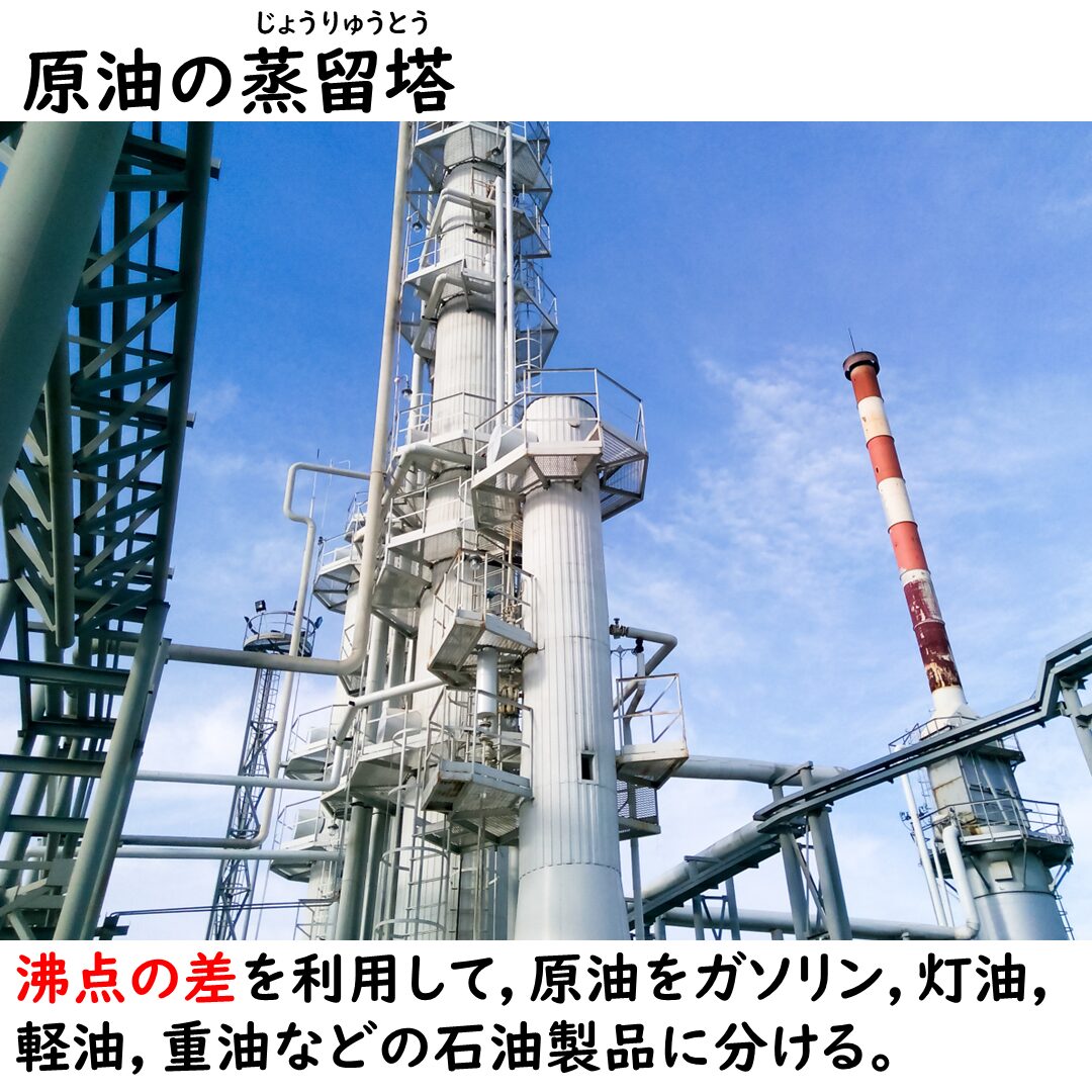 原油の蒸留塔
