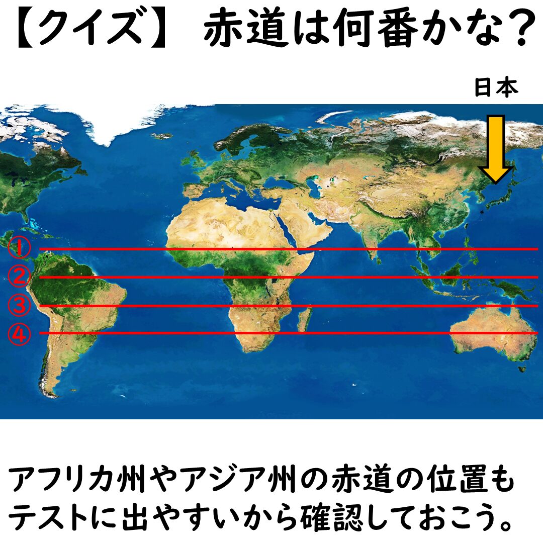 赤道の位置クイズ