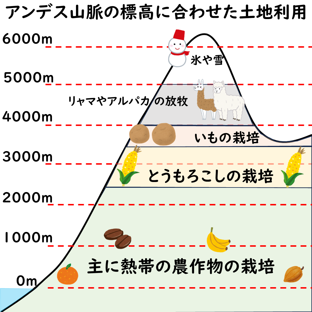 アンデス山脈の土地利用