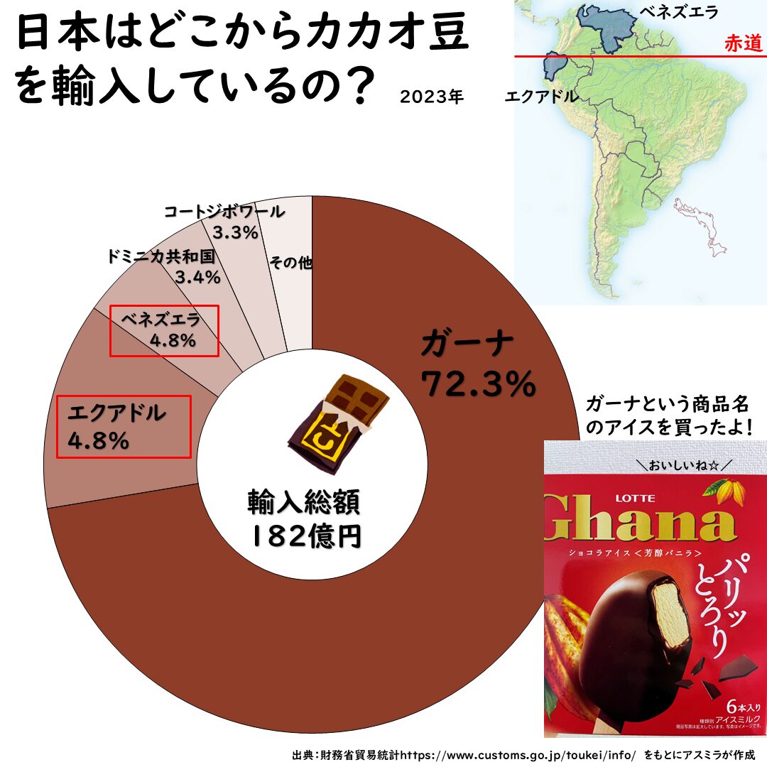 南アメリカのカカオ豆