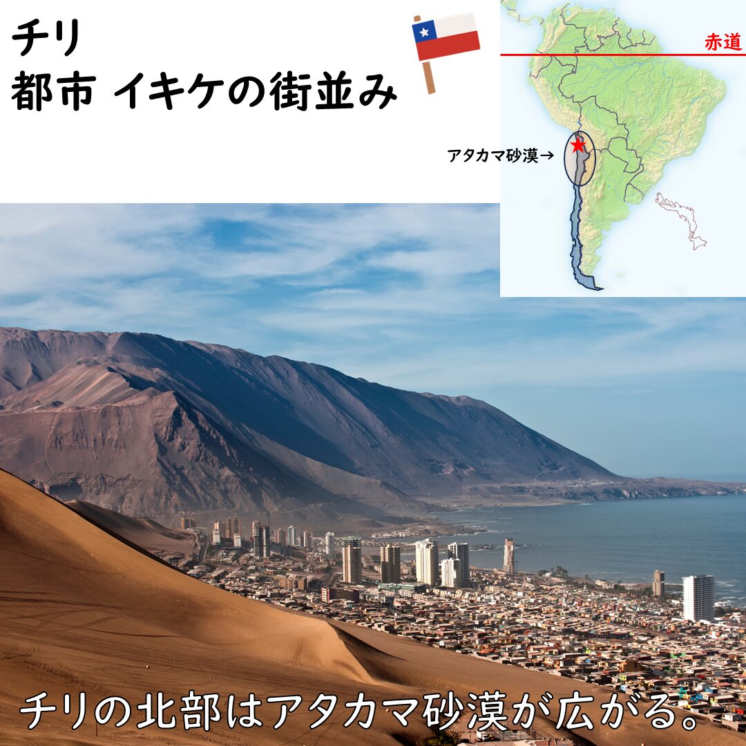 チリの都市イキケの街並み